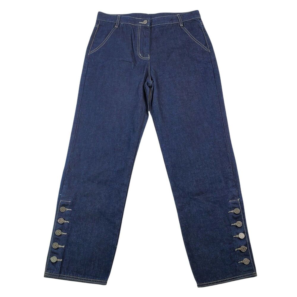 Current Air Womens Size Medium Jeans Dark Wash Cropped Capri High Rise Waist NWT